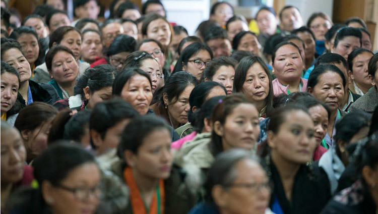 Delegates participating in the first Tibetan Women’s Empowerment Conference listening to His Holiness the Dalai Lama at his residence in Dharamsala, HP, India on February 23, 2016. Photo by Tenzin Choejor/OHHDL