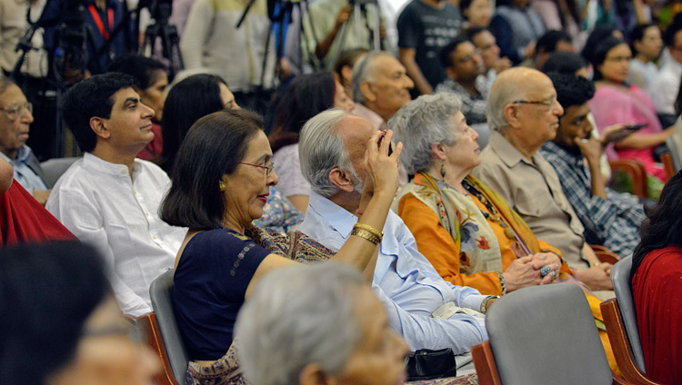 Members of the audience listening to His Holiness the Dalai Lama at the Indian International Centre in New Delhi, India on April 27, 2017. Photo by Lobsang Tsering/OHHDL